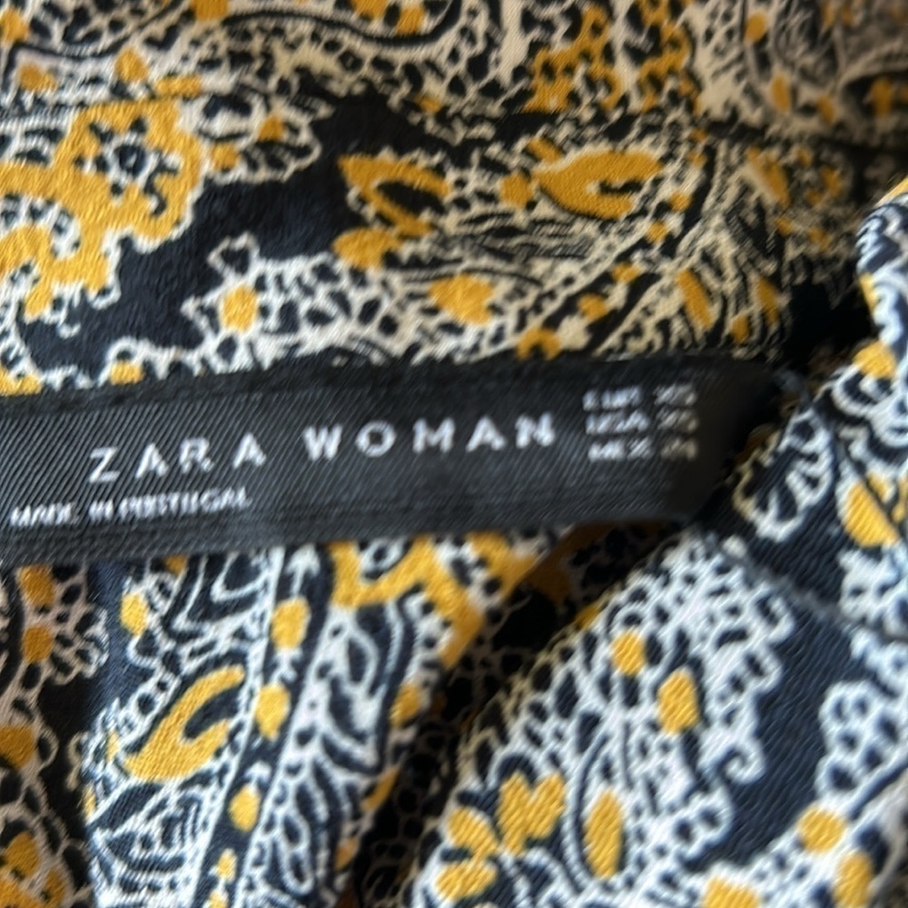 New Zara Women Blouse XS Paisley Zipper Detail - Picture 7 of 7